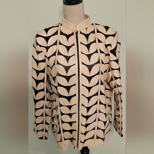 (B) Leather Jacket Leaf Design for Genuine Lambskin